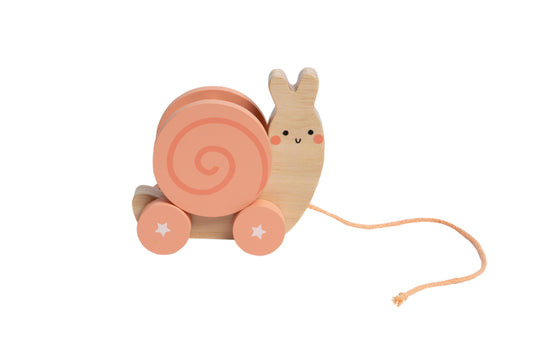 snail wooden pull toy