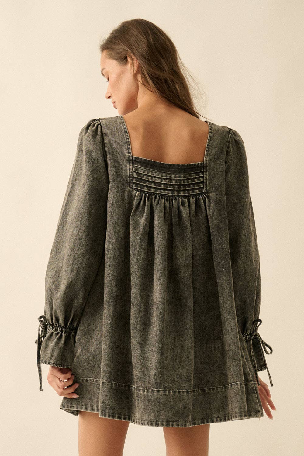 denim babydoll dress