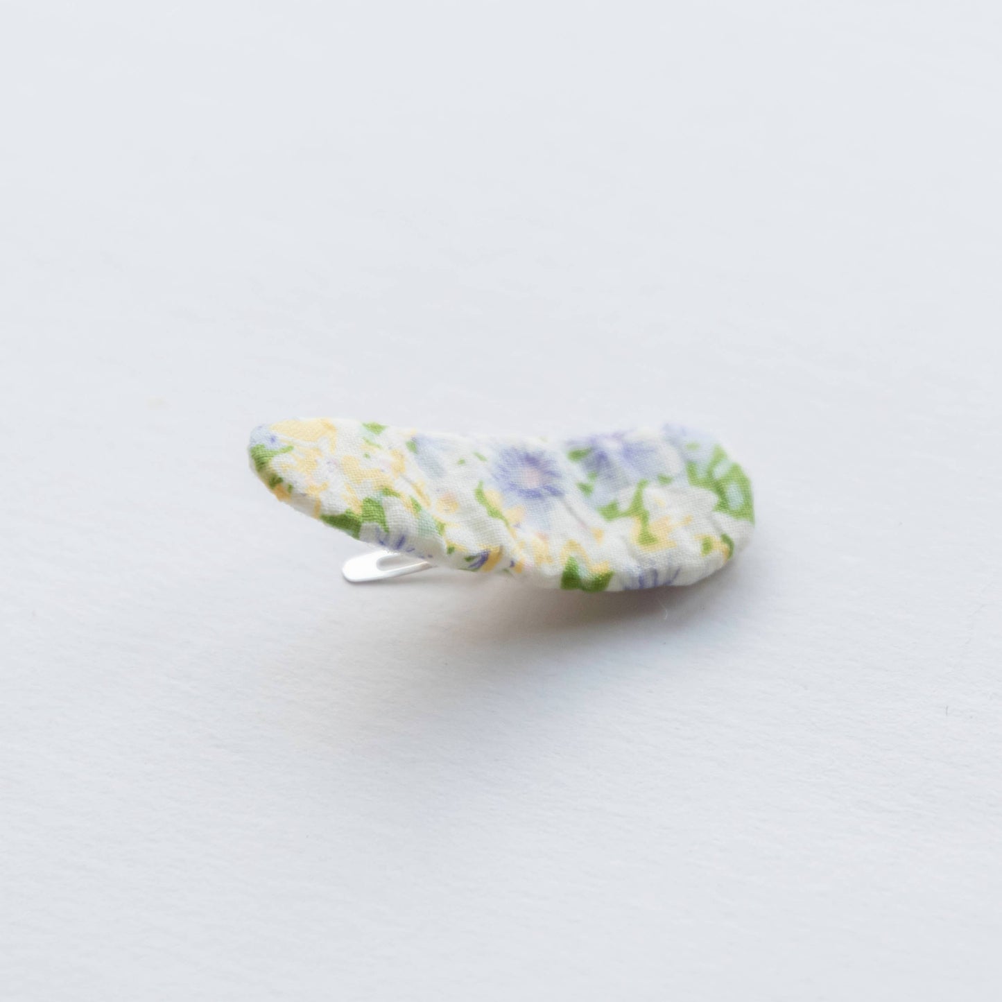 embroidered hair snap clips - sage and flower