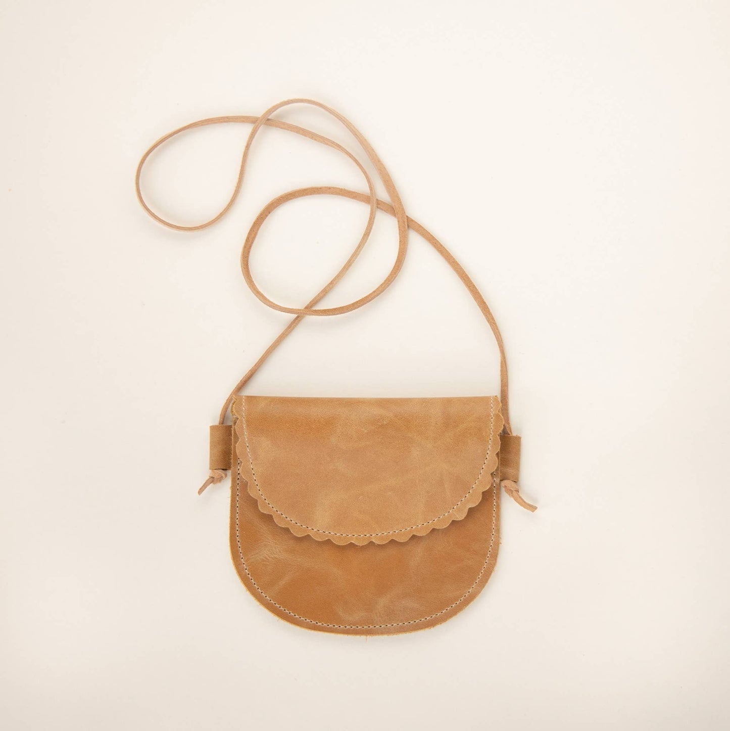 toddler scalloped leather purse