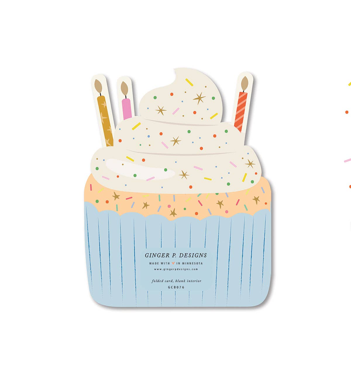 birthday cupcake die-cut folded greeting card