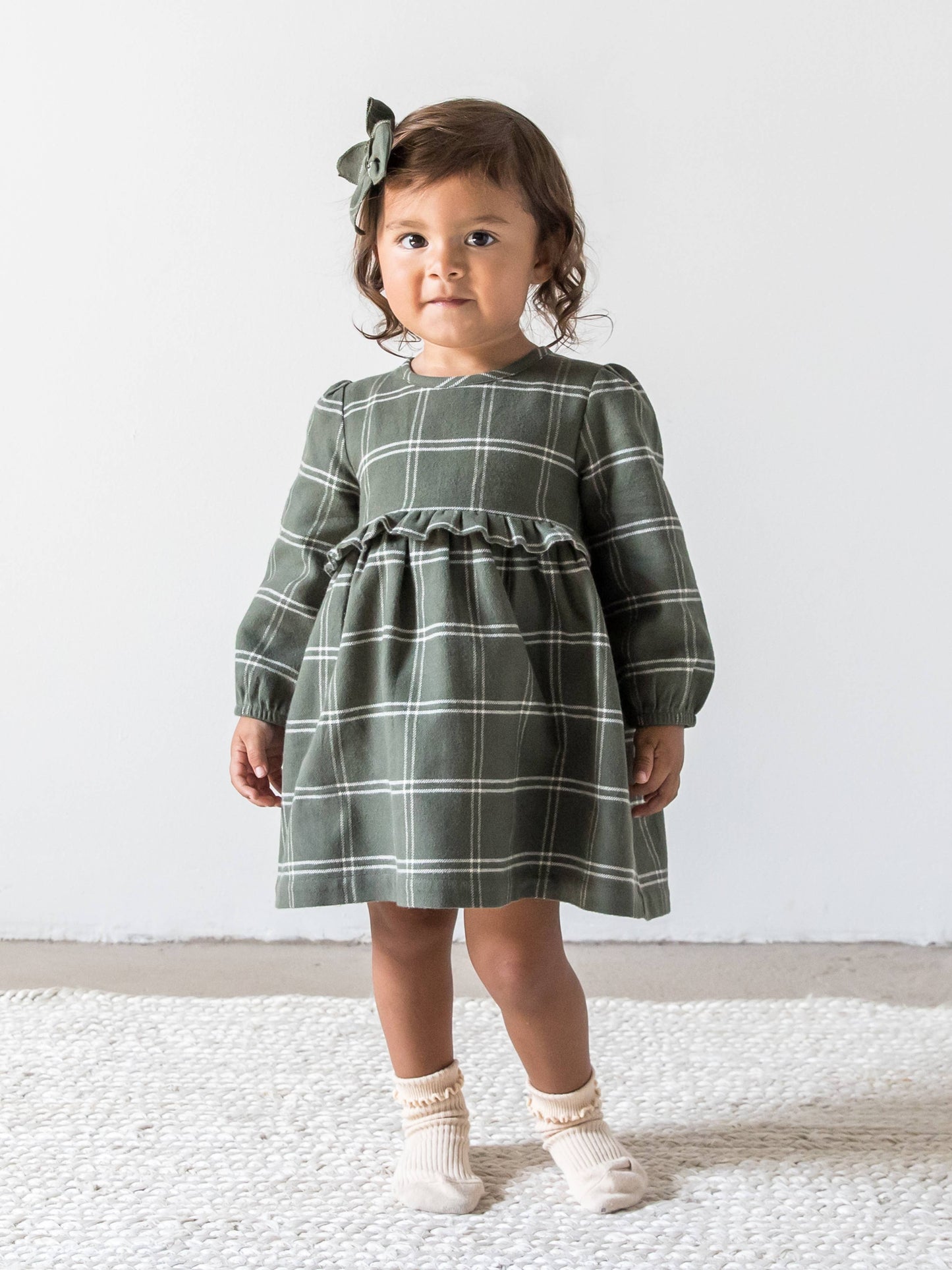 baby and kids sydney flannel ruffle dress