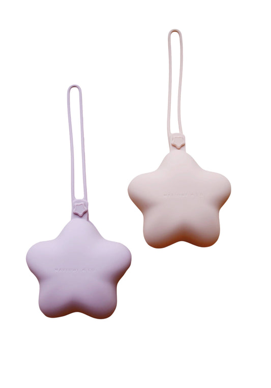 lavender/soft pink silicone pacifier case (2 pack)