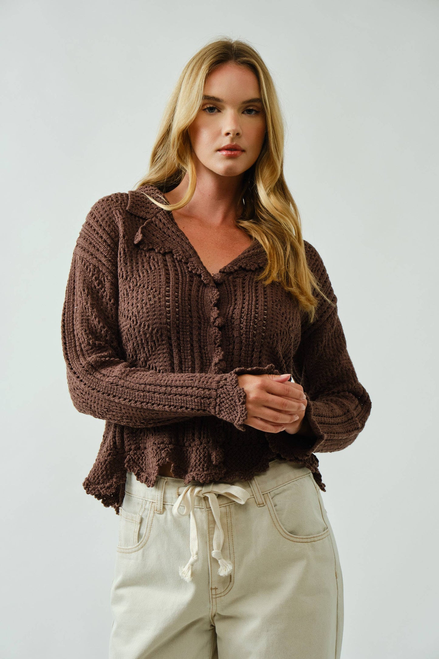 open knit crochet cardigan