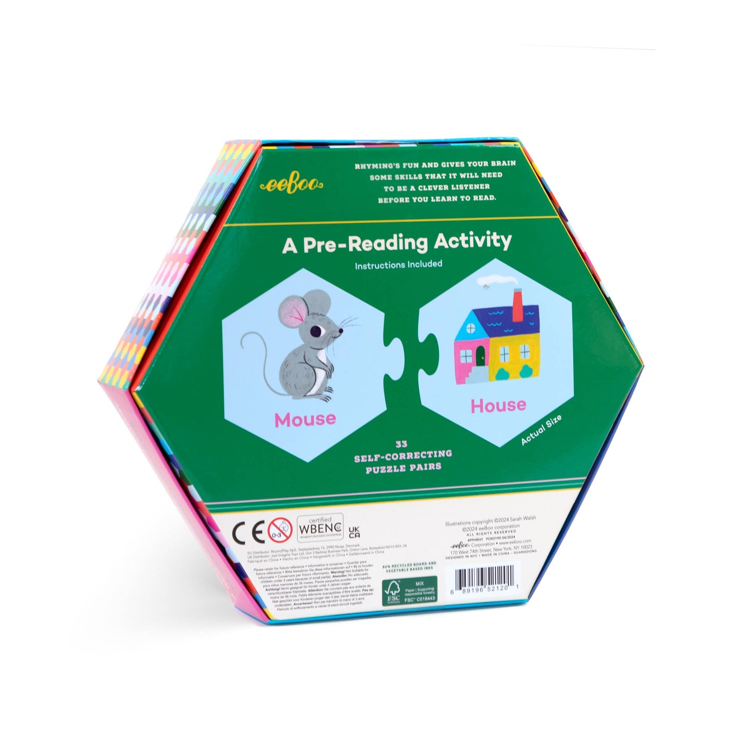 rhyming words hexagon puzzle pairs