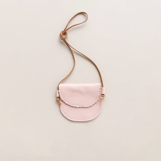 girls scalloped leather purse
