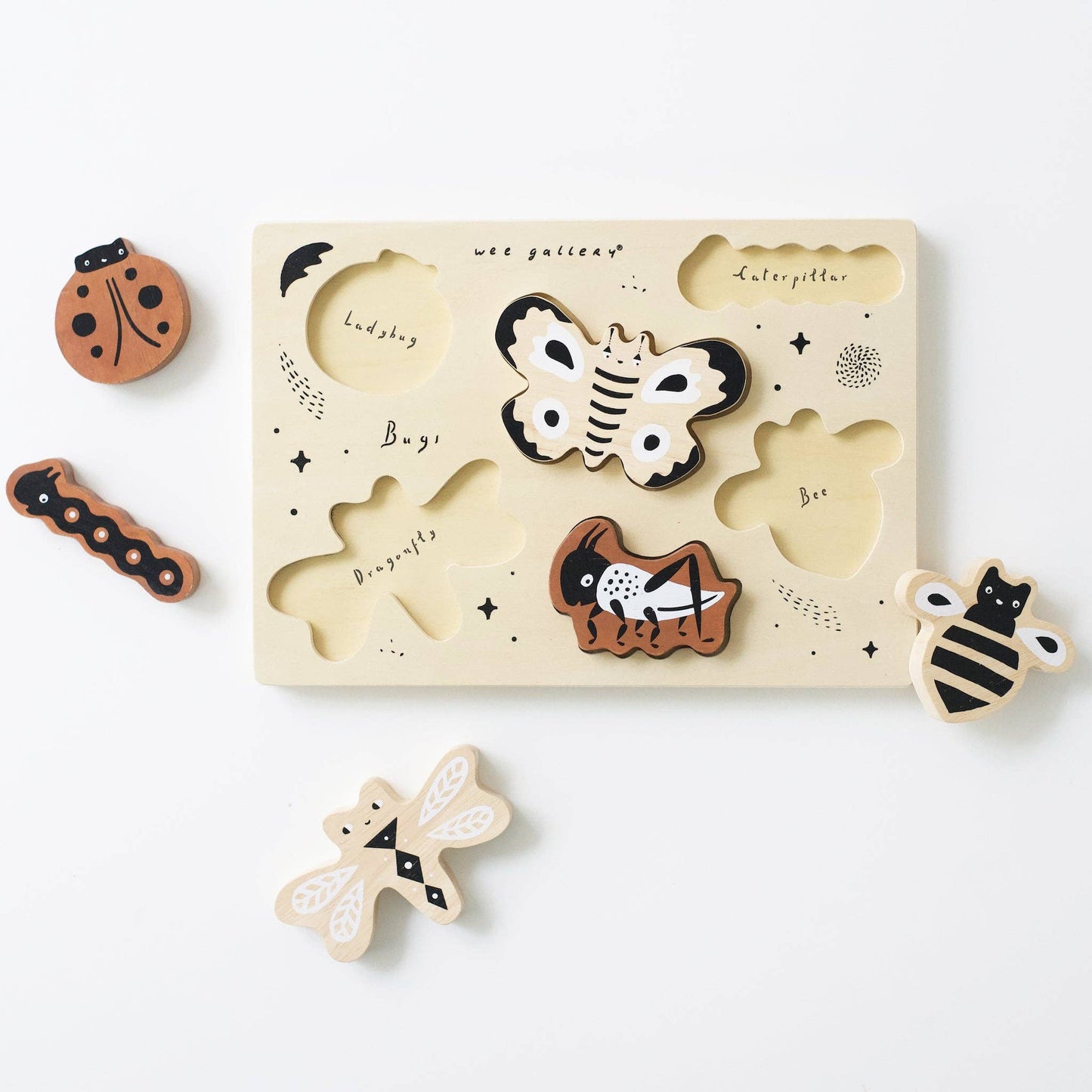 wooden tray puzzle - bugs