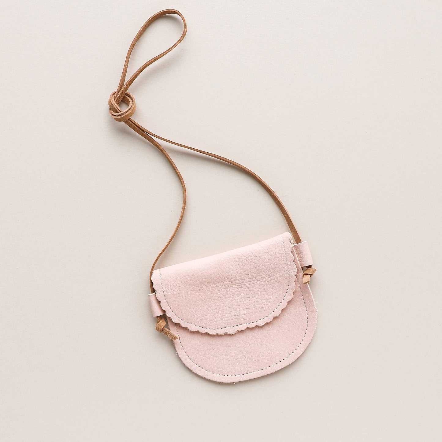 girls scalloped leather purse