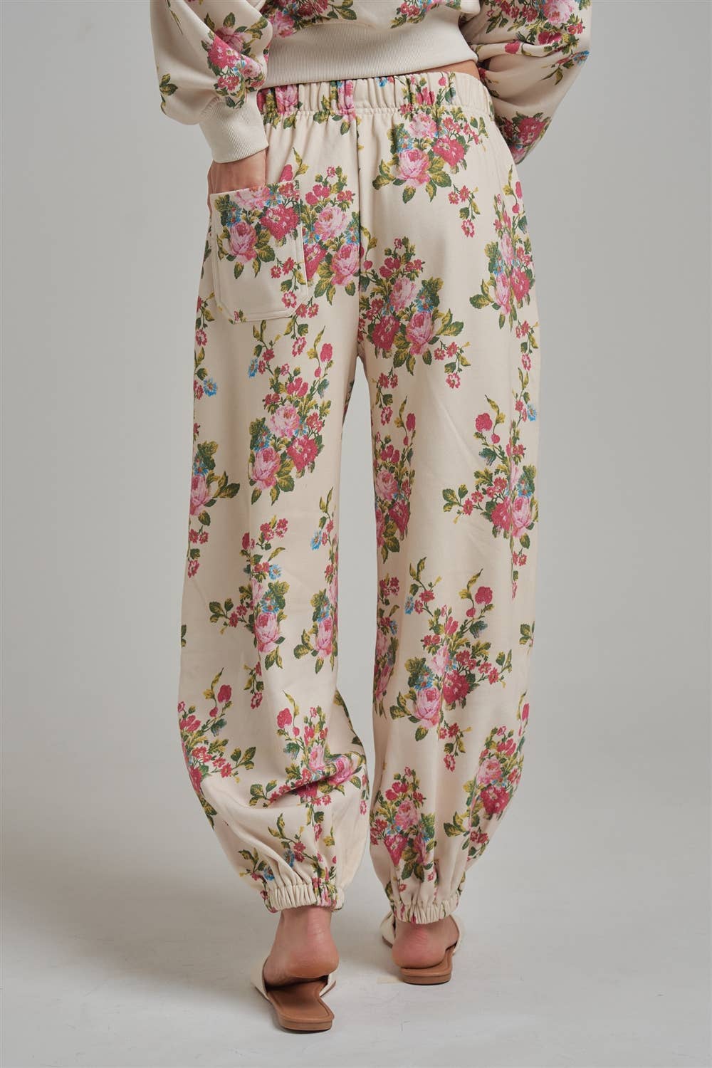 floral fleece sweatpants