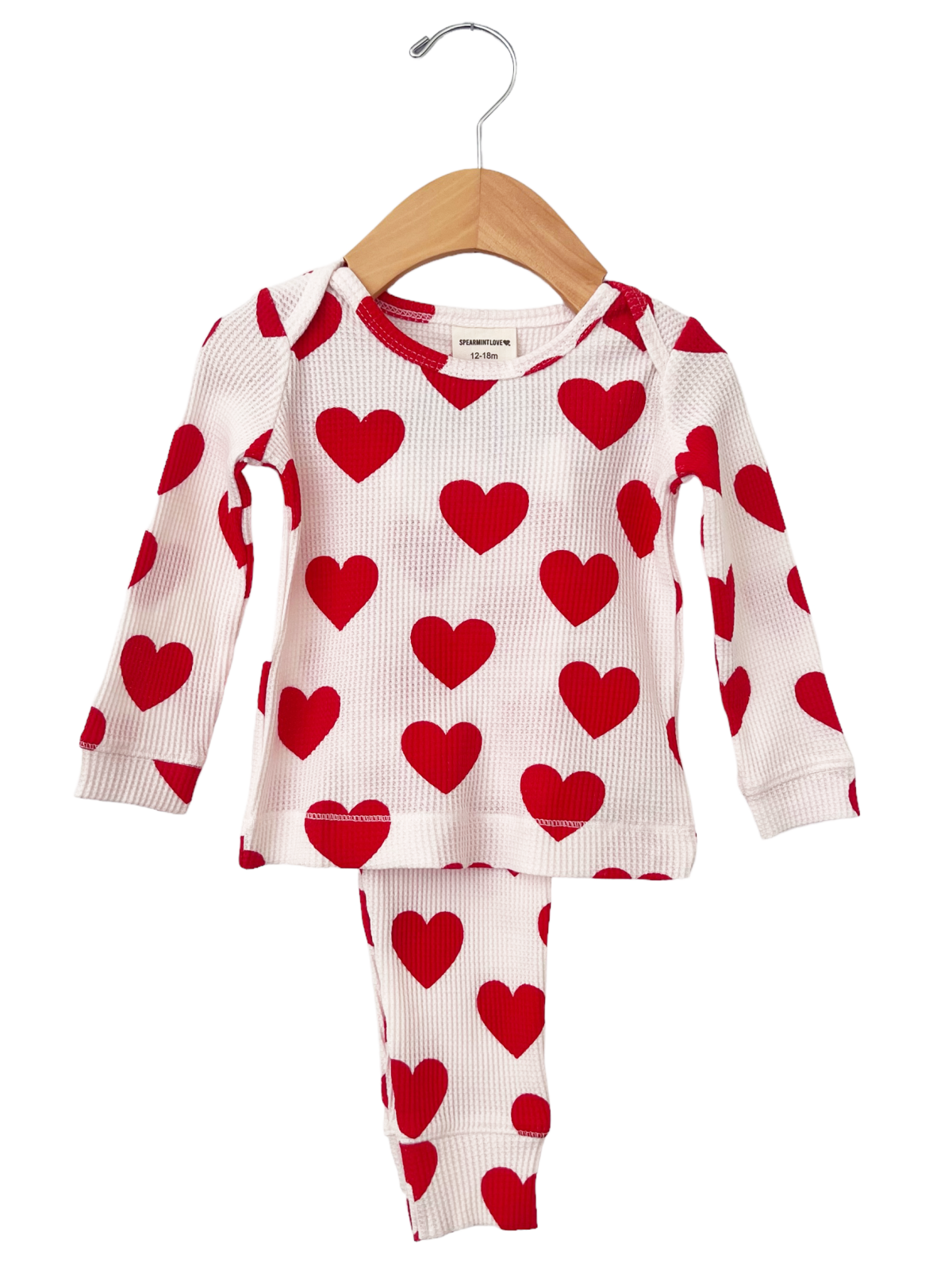 red heart waffle 2-piece set