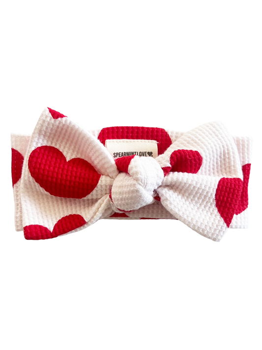 red heart organic waffle knot bow