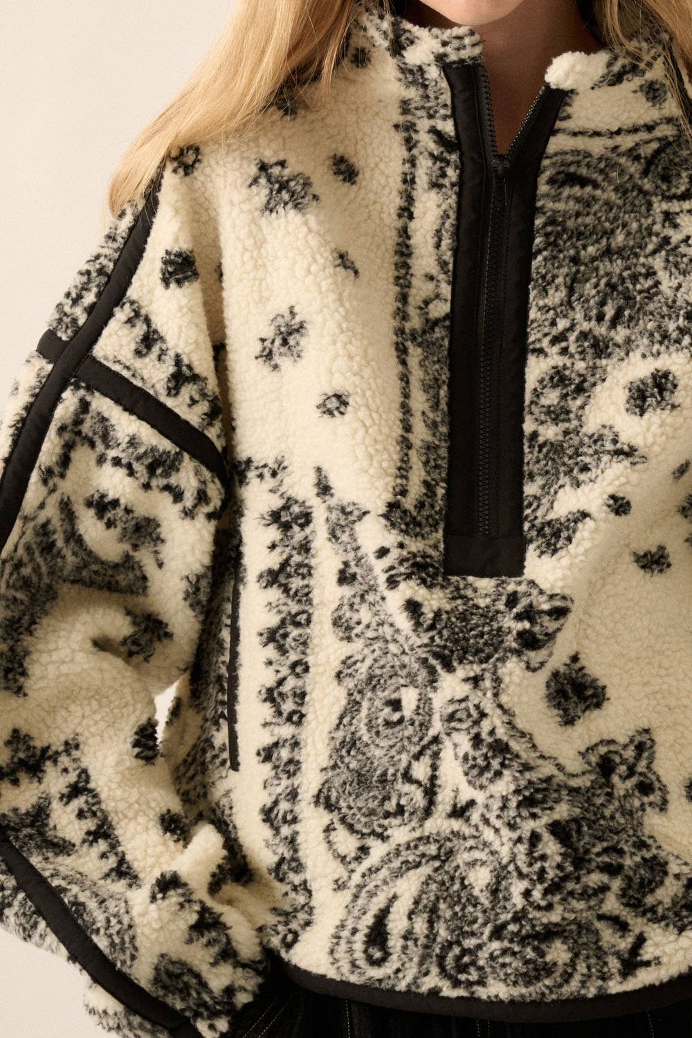 sherpa fleece half zip